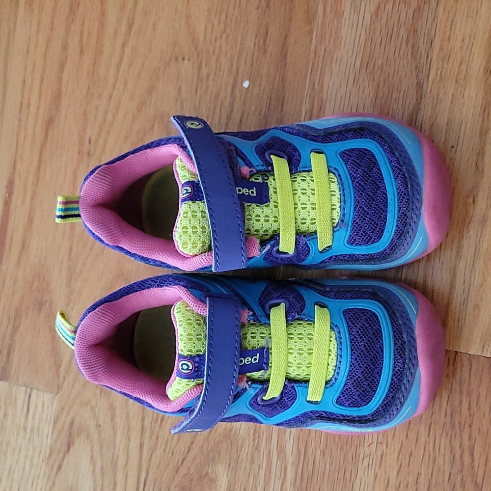 Pediped toddler sneakers - size 23 (toddler 7) -  pink, purple, blue, yellow